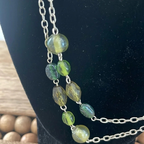 Bundle 6 Beaded long Necklaces Red Green Blue Orange Purple Yellow Brown - Picture 10 of 17